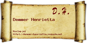 Demmer Henrietta névjegykártya