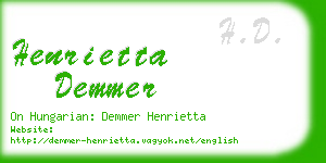 henrietta demmer business card